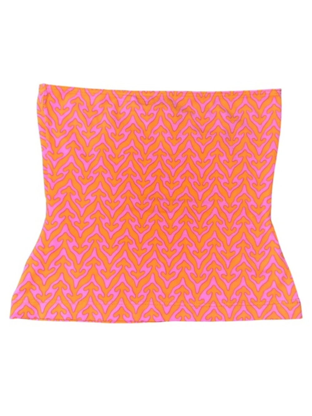 Manuel Canovas Paris Women’s Size 6 Pink Orange Printed Strapless Tube Top